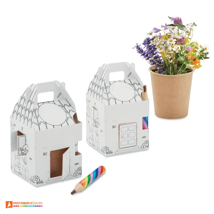 ghive cu seminte de flori cu cutie de colorat pentru copii mo2223 poza 1