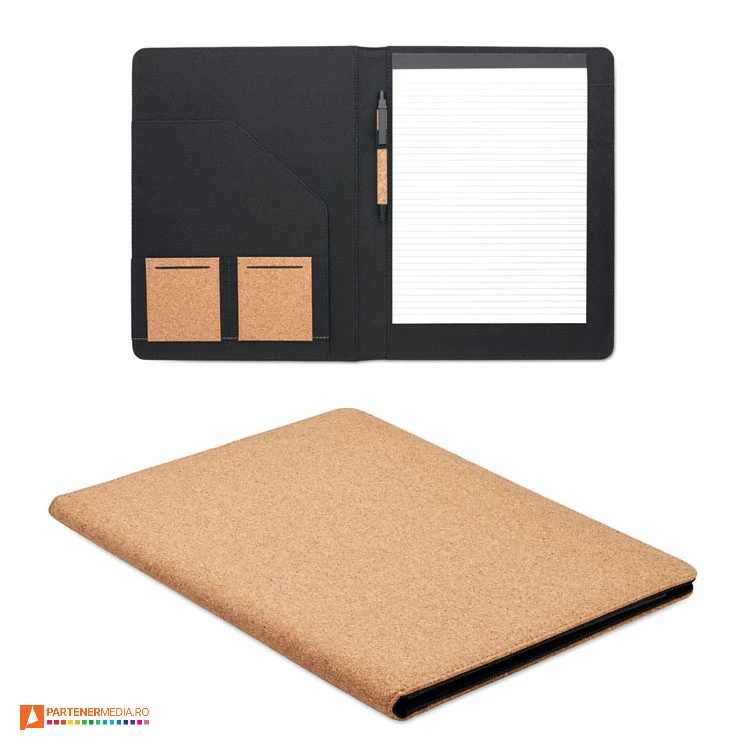 mape a4 de conferinta cu coperti din pluta si pix inclus mo2229 mape a4 de conferinta cu coperti din pluta si pix inclus mo2229 poza 1