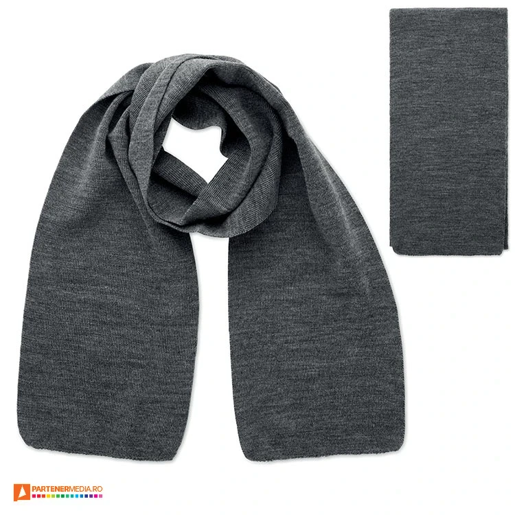 fulare gri inchis unisex din poliester reciclat mo2338 poza 4
