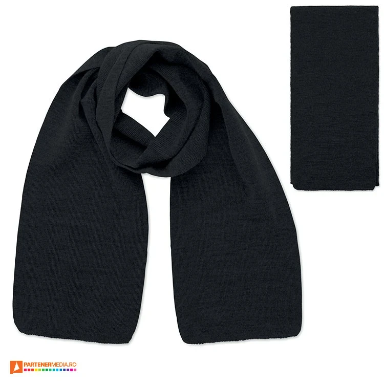 fulare negre unisex din poliester reciclat mo2338 poza 5