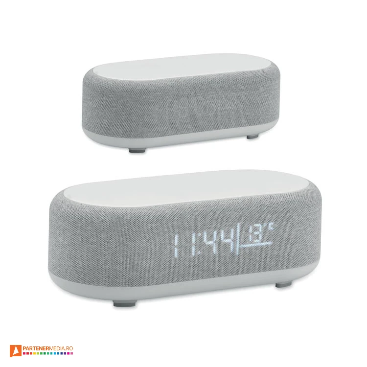Boxe audio wireless cu afisaj luminat, incarcator si cu baterie de 1200 mAh boxe audio wireless cu ceas mo2378