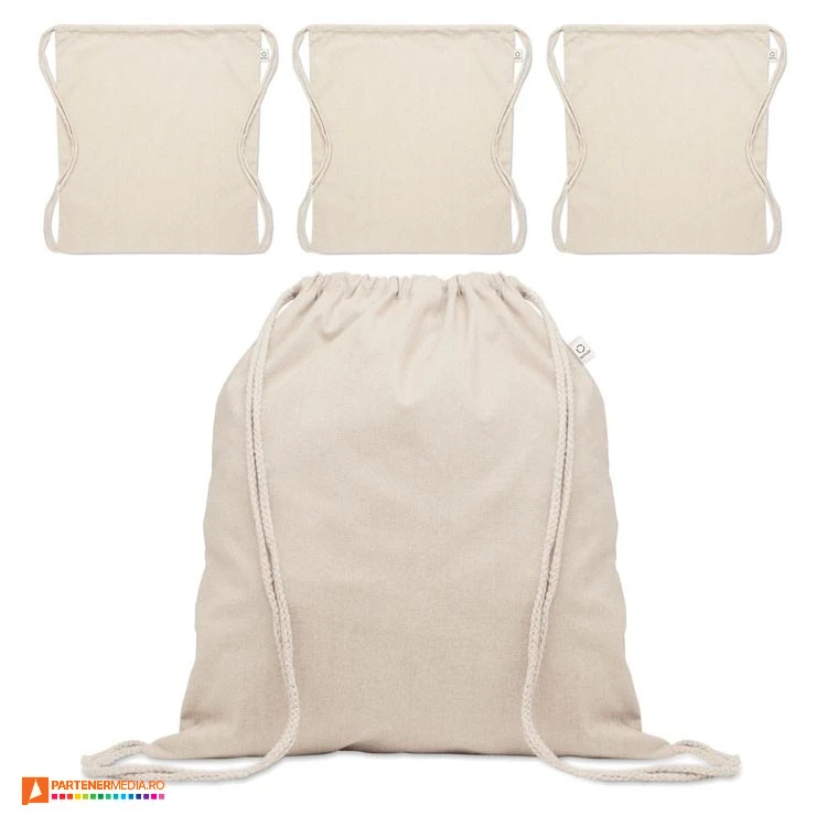 rucsaci drawstring din bumbac reciclat si poliester reciclat mo2401