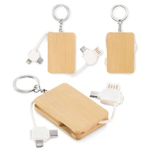 brelocuri din lemn cu cabluri usb pliabile mo2422
