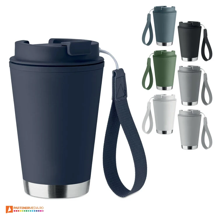 pahare ecologice de 300 ml cu capac si snur de transport mo2596