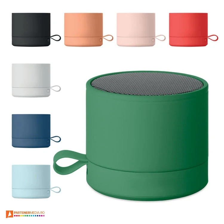 Boxe audio cu conexiune wireless prin bluetooth 5.1 si baterie reincarcabila de 500 mAh boxe audio portabile cu suprafata cauciucata coloratra mo2800