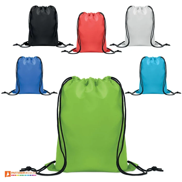 rucsacuri drawstring colorate cu snururi duble negre mo2811