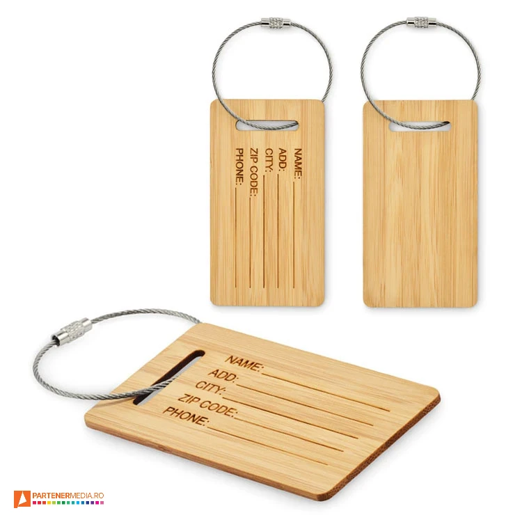 etichete de bagaje din lemn de bambus mo2815 poza 1
