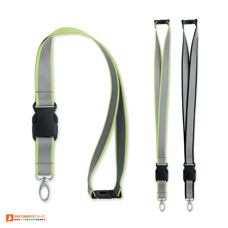 lanyard uri promotionale reflectorizante cu catarame din plastic mo2825 poza 1