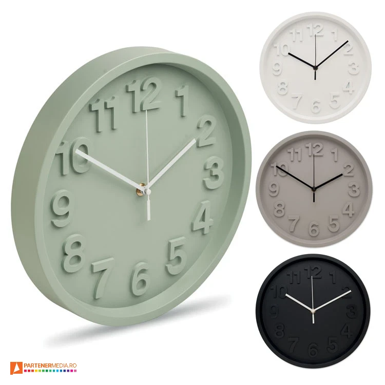 ceasuri de perete din plastic cu design modern si forma rotunda mo2851 poza 1