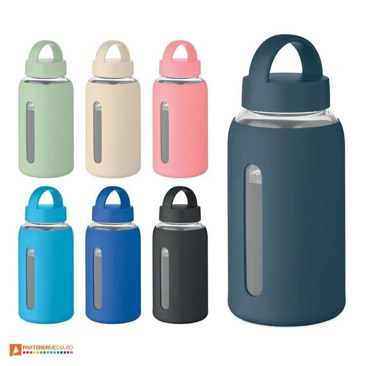 sticle promotionale cu husa colorata din silicon mo2912