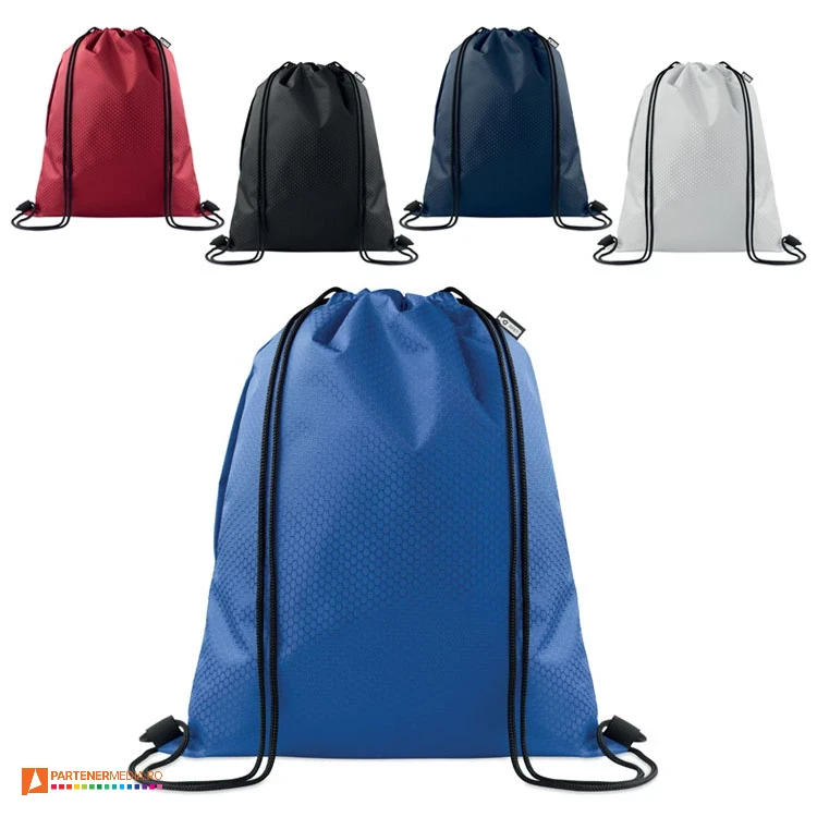 rucsacuri promotionale drawstring cu design modern din pet reciclat mo2920