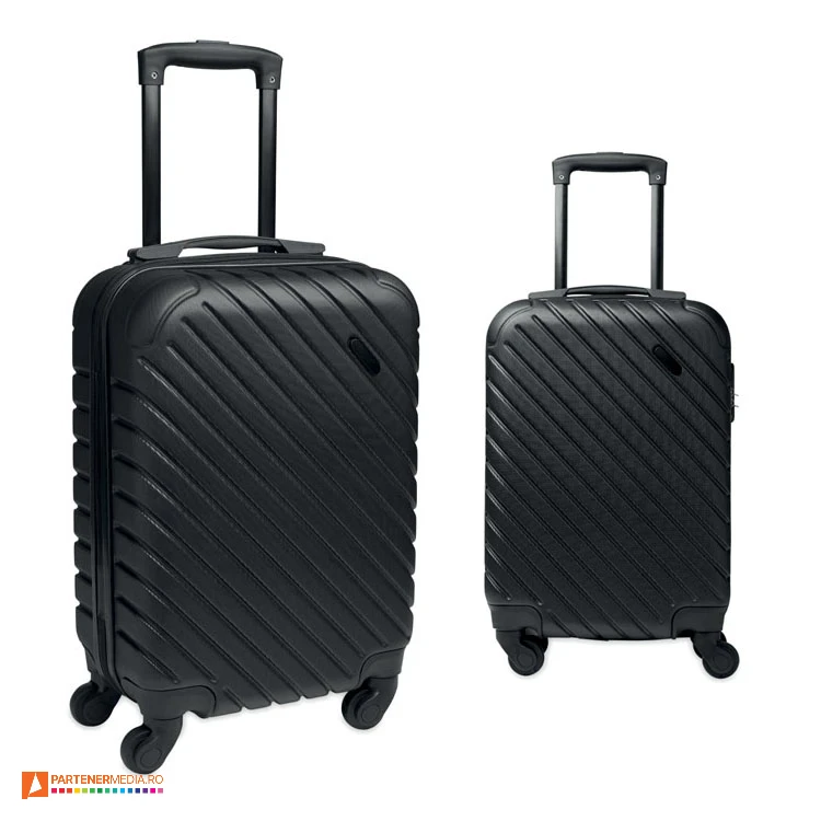 trolere promotionale cu 4 roti si carcasa din neagra din plastic mo2927 poza 1