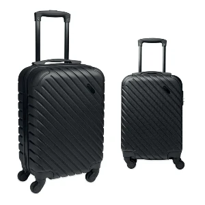 trolere promotionale cu 4 roti si carcasa din neagra din plastic mo2927