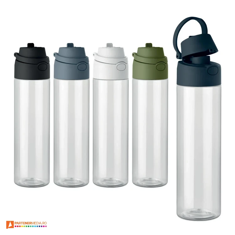sticle promotionale din pet reciclat cu pai pliabil mo2990