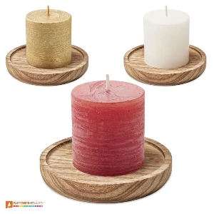 lumanari parfumate cu farfurie din lemn mo6282