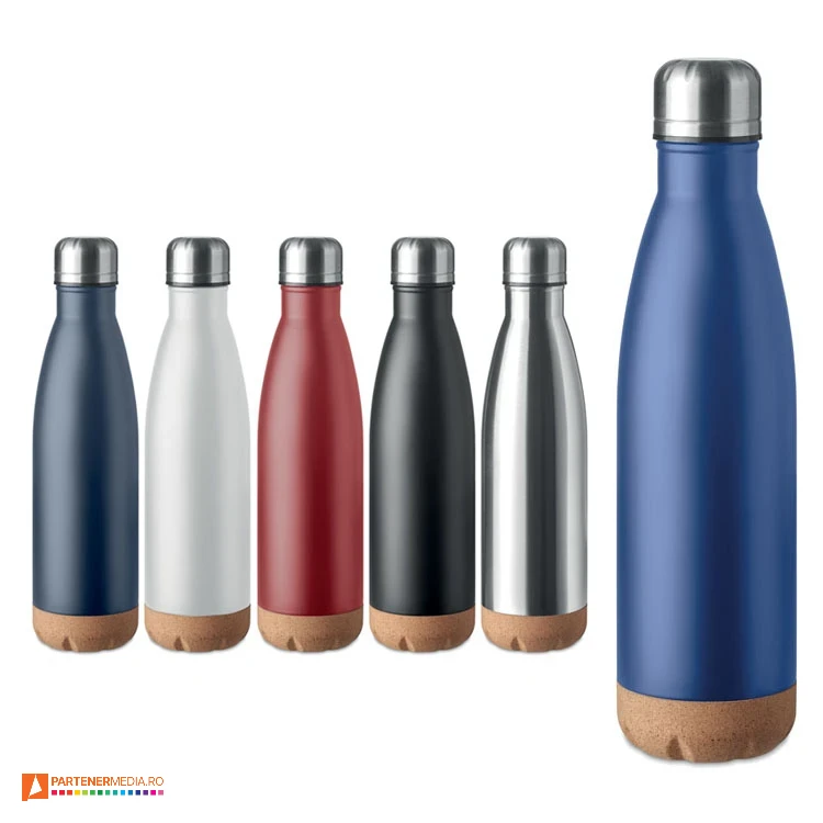 sticle termoizolante promotionale de 500 ml cu baza din pluta mo6313