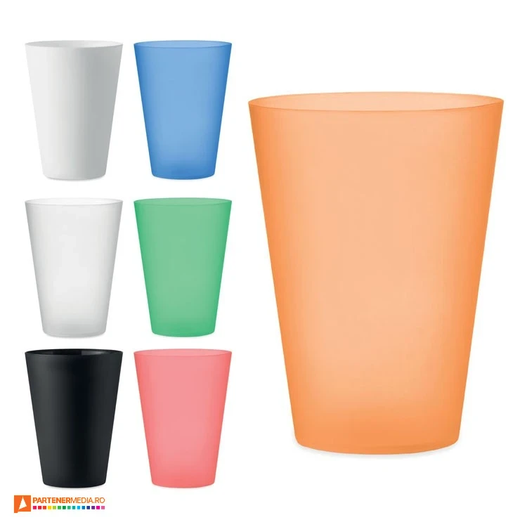 pahare promotionale din plastic cu forma conica mo6375