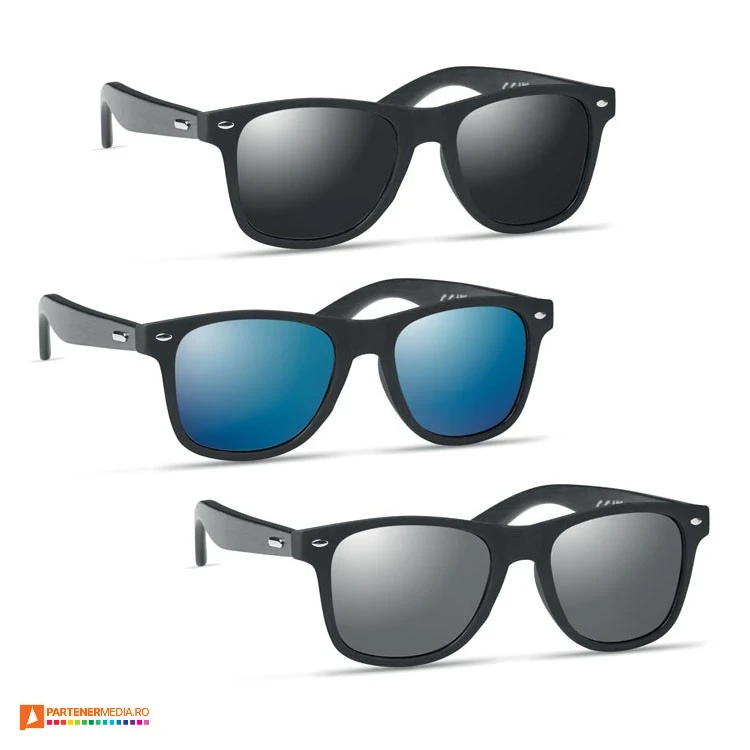 ochelari unisex de soare cu brate negre si lentile colorate mo6492 poza 1
