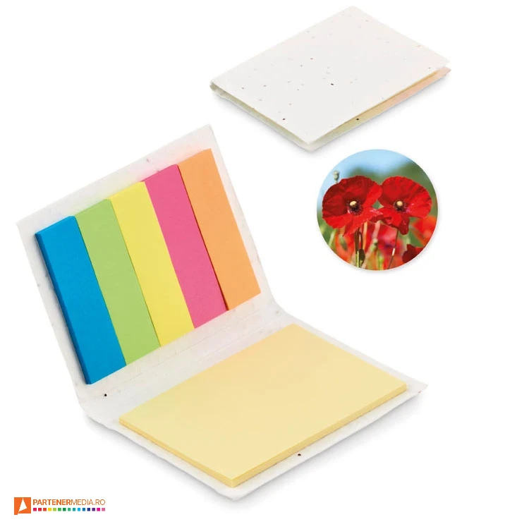Blocnotes-uri cu notite adezive galbene si 5 seturi de etichete colorate blocnotesuri ecologice cu etichete colorate adezive mo6510