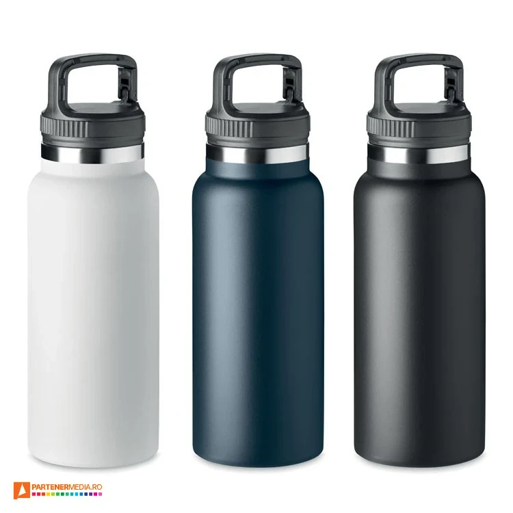Bidoane promotionale termoizolante de 970 ml din otel inoxidabil, cu maner de transport bidoane termoizolante promotionale de 970 ml mo6773