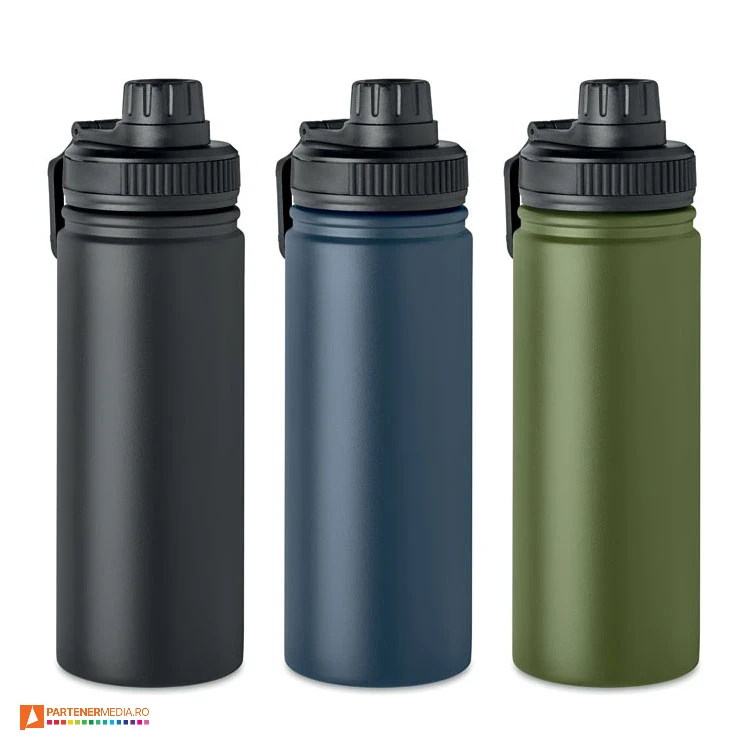 Bidoane colorate de 500 ml cu orificiu pentru baut si maner pentru transport bidoane sport termoizolante de 500 ml mo6774