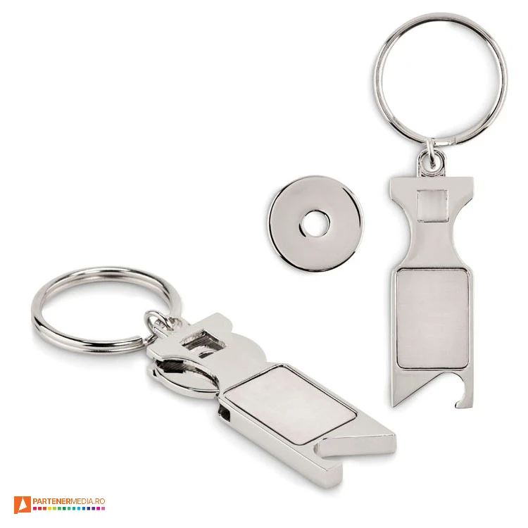 brelocuri metalice cu jeton si desfacator mo6824