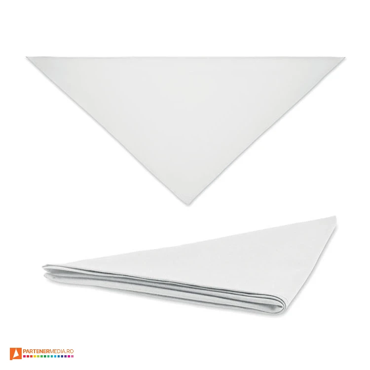 bandane albe promotionale triunghiulare din bumbac si poliester mo6876 poza 6