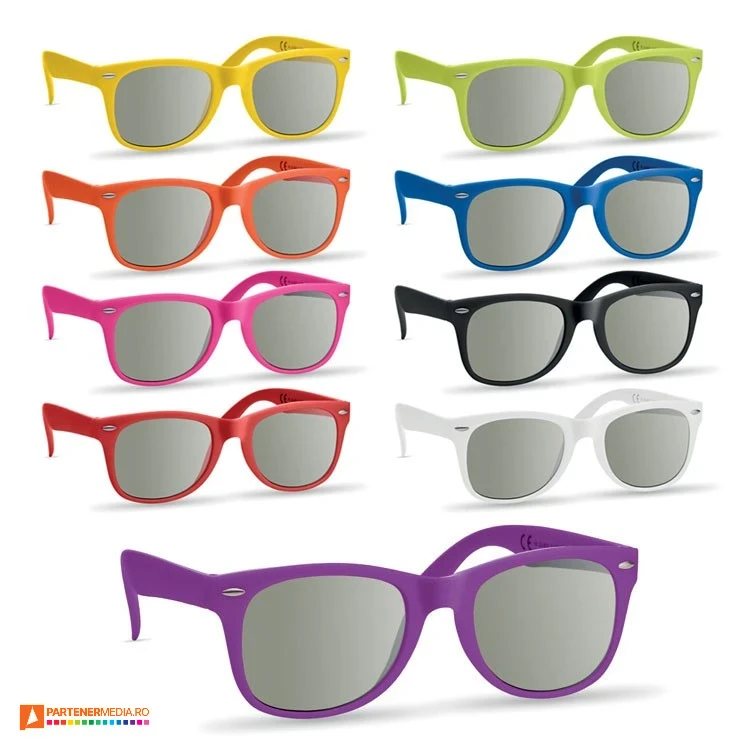 ochelari unisex de soare cu rama colorata din plastic mo7455 poza 1