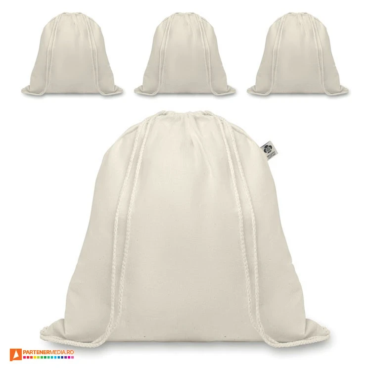rucsaci drawstring din bumbac organic cu snururi duble mo8974