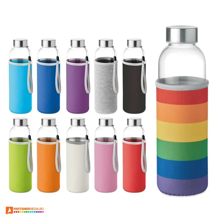 sticle cu husa colorata din neopren mo9358