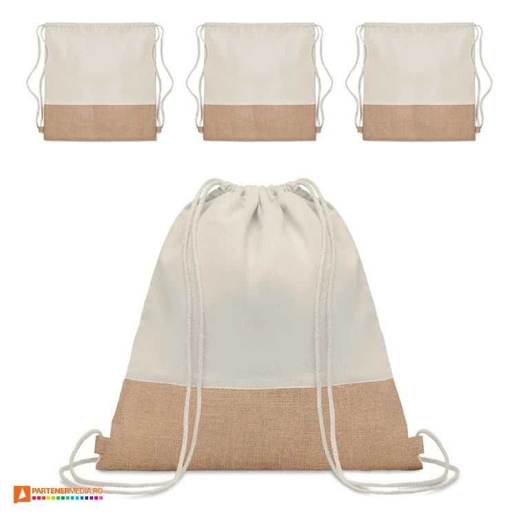 saculeti drawstring din bumbac si iuta mo9516