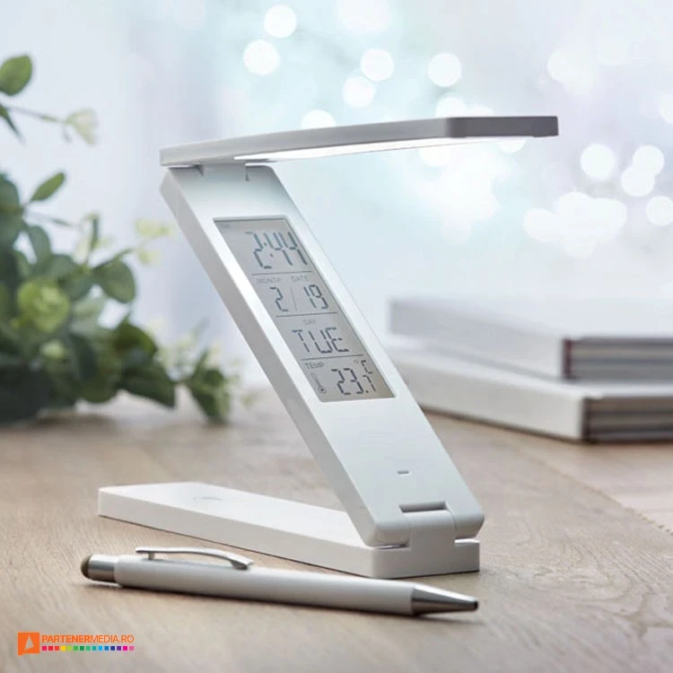 lampi pliabile de birou cu ceas si alarma mo9737
