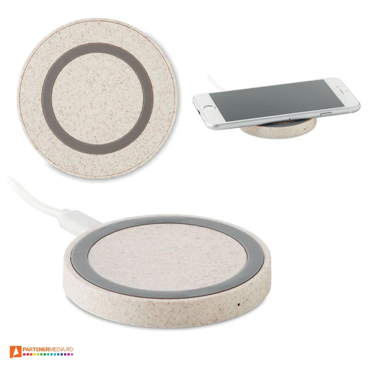 incarcatoare wireless de 15w din fibra de paie mo9996