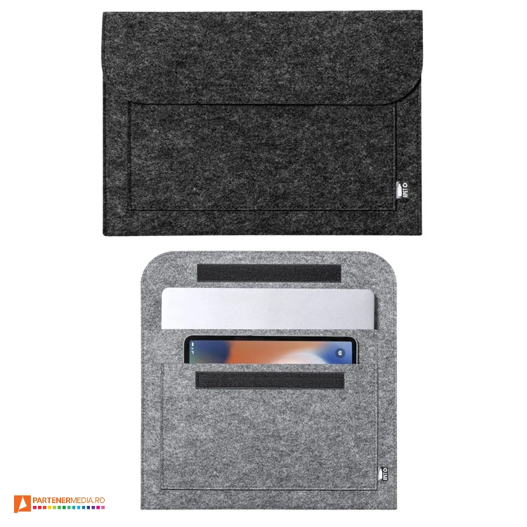 Huse pentru laptop cu compartiment principal cu inchidere prin clapeta cu banda velcro huse din pasla pentru laptop cu buzunar de tableta 1130