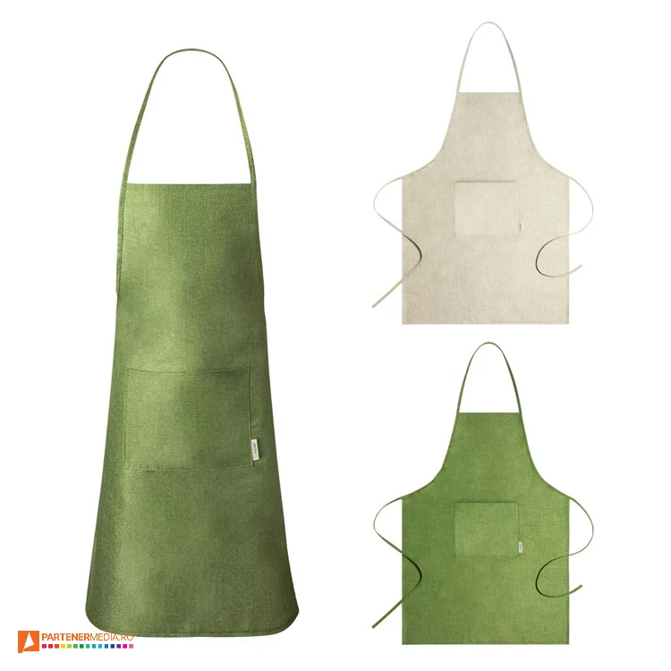 Sorturi de bucatarie din canepa cu gramaj de 200 gr/mp si design clasic sorturi promotionale cu pieptar si buzunar frontal mare 1154