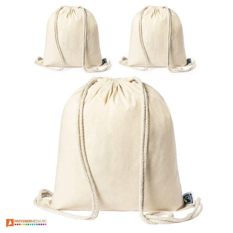 rucsacuri drawstring crem din bumbac 1267 rucsacuri drawstring crem din bumbac 1267 poza 1