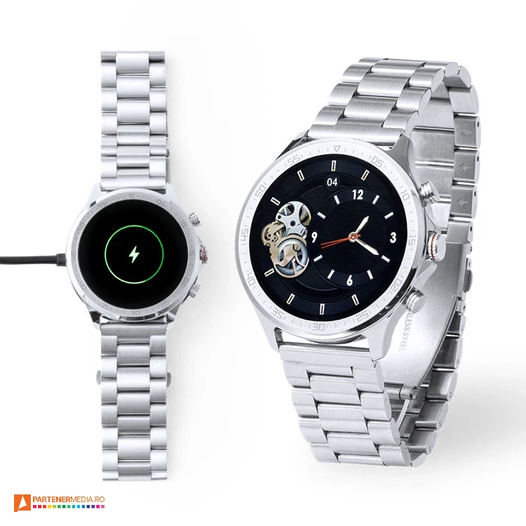 ceasuri smartwatch cu bratara argintie din otel inoxidabil 1345 ceasuri smartwatch cu bratara argintie din otel inoxidabil 1345 poza 1