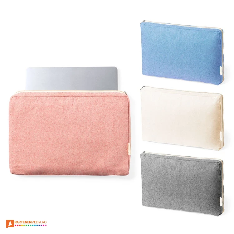 Huse de laptop cu compartiment spatios cu inchidere prin fermoar huse de laptop colorate din bumbac reciclat 1449