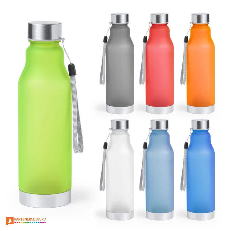 Sticle promotionale cu capacitate de 600 ml si snur de transport rezistent sticle promotionale colorate de 600 ml cu snur de transport 1779