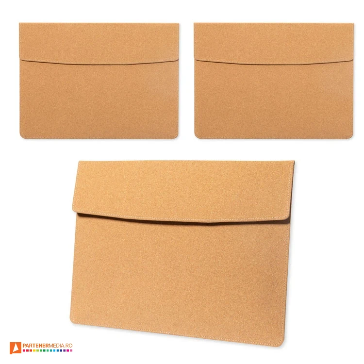 Huse pentru laptopuri, din pluta cu compartiment spatios si inchidere magnetica mape promotionale a4 din pluta 1851