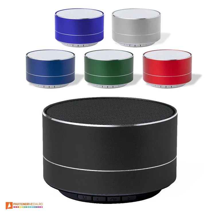 Boxe audio promotionale din aluminiu reciclat cu baterie 450 mAh, hands-free si radio FM boxe audio promotionale cu design clasic din aluminiu reciclat 1997