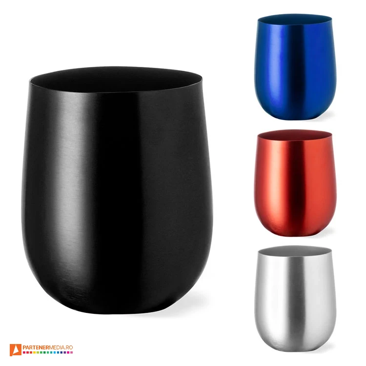 Pahare din aluminiu cu capacitate de 480 ml si cutie de cadou inclusa pahare metalice promotionale din aluminiu 20212