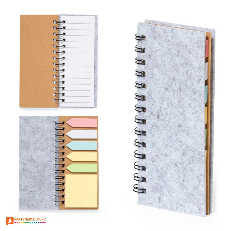 blocnotesuri cu etichete colorate si coperti din pasla 20218