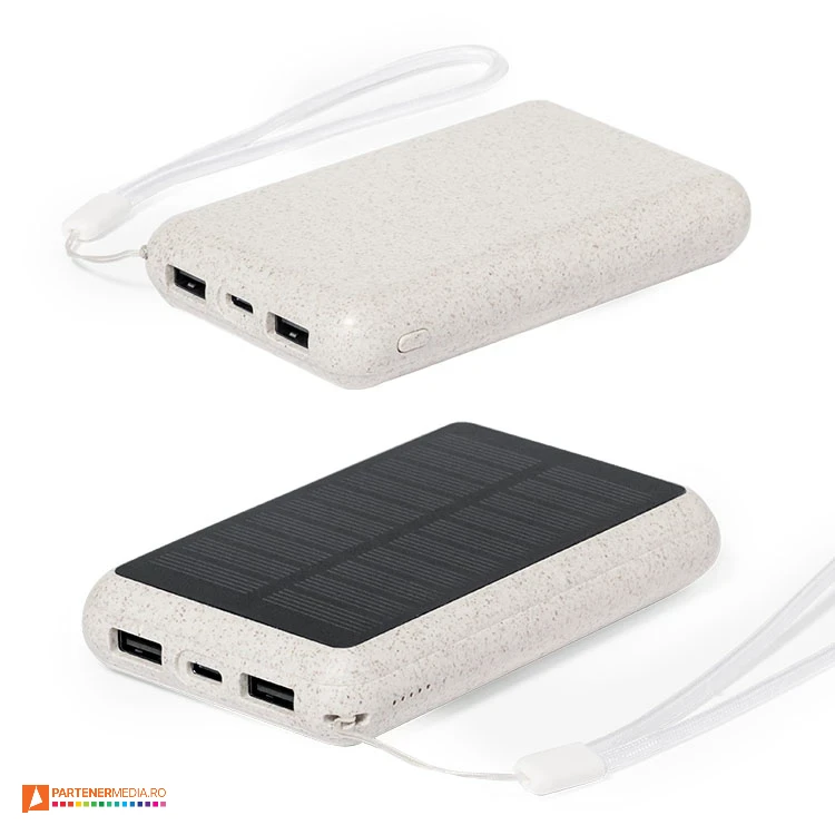 powerbank uri promotionale cu baterie solara si carcasa ecologica 20271 poza 1