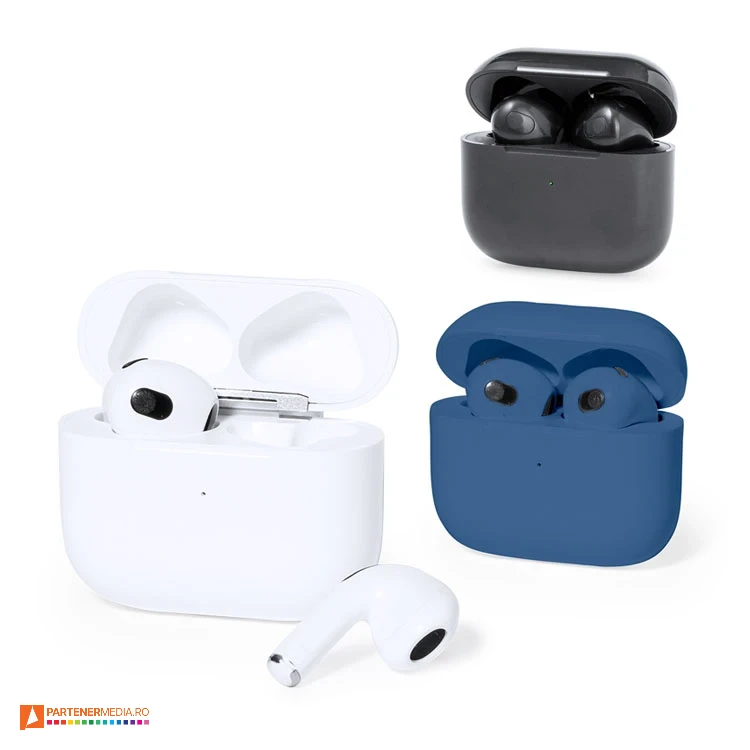 Casti audio de tip earphones cu conexiune bluetooth 5.3 casti audio earphones cu design clasic din plastic 20295