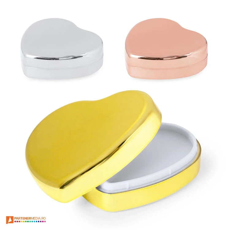 Balsamuri promotionale de buze cu cutie metalica cu forma de inima balsamuri de buze cu forma de inima 20569