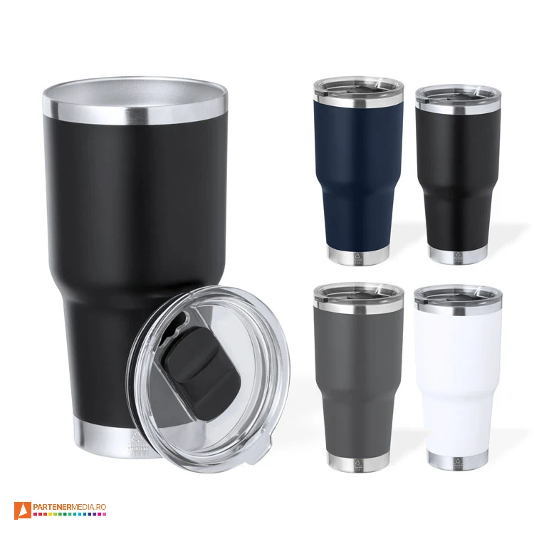 pahare promotionale termoizolante din otel inoxidabil reciclat 20704 poza 1
