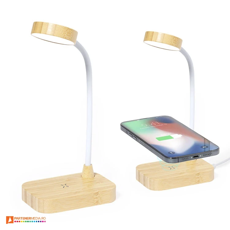 lampi promotionale de birou cu incarcator wireless de 15w 20865