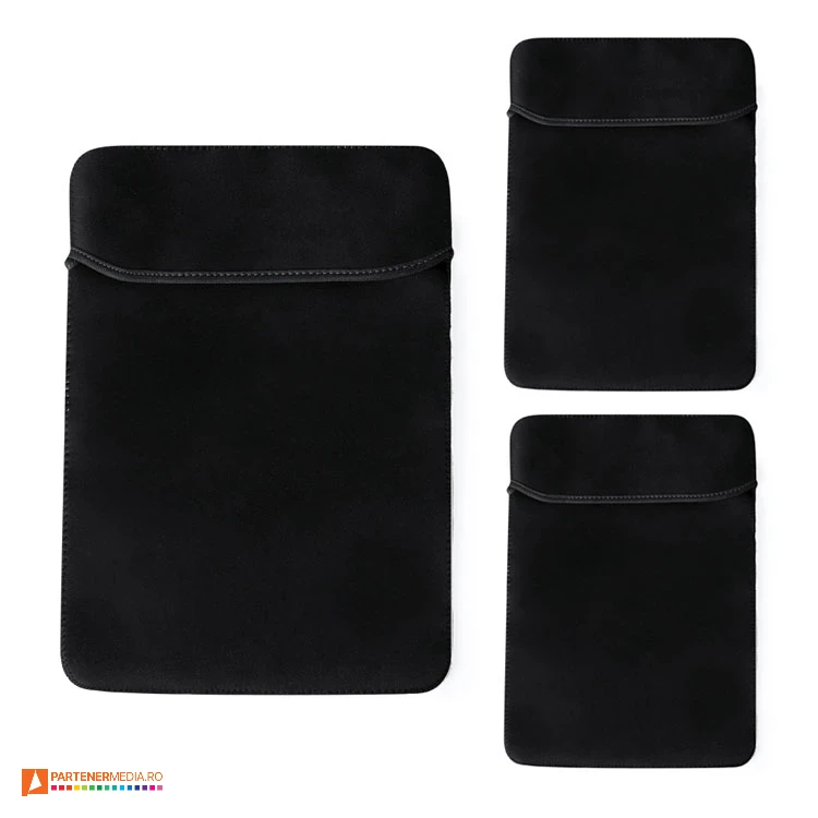 Huse din neopren cu compartiment pentru laptop-uri de pana la 15 inch huse negre de laptop din neopren 20922