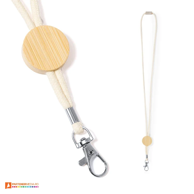 snururi lanyard cu element din lemn de bambus 22800 snururi lanyard cu element din lemn de bambus 22800 poza 1